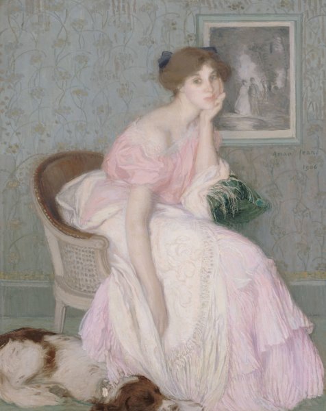 Main Product Photo of Portrait de Miss Ella Carmichael  Painting by Edmond Francois Aman-Jean