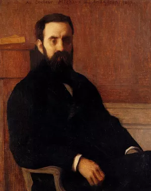 Portrait Of Dr. Michaux by Edmond Francois Aman-Jean Oil Painting