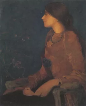 Portrait of Thadee Caroline Jacquet by Edmond Francois Aman-Jean Oil Painting