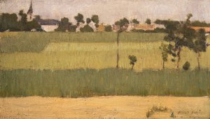 The Outskirts of a Village by Edmond Francois Aman-Jean Oil Painting