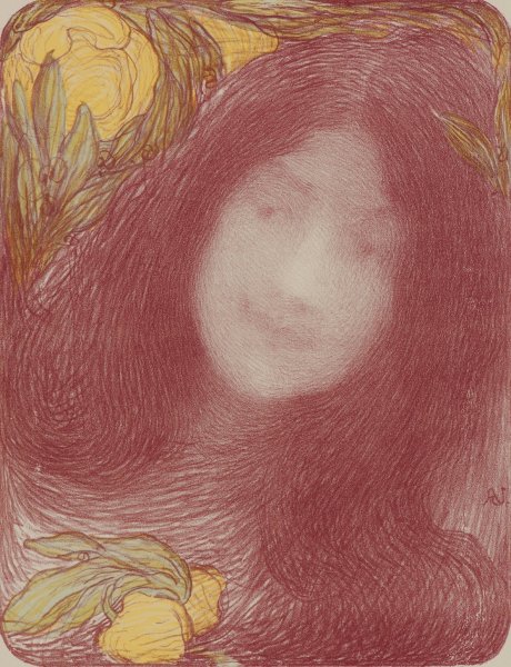 Main Product Photo of Under the Flowers  Painting by Edmond Francois Aman-Jean