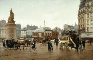 La place Clichy by Edmond Grandjean Oil Painting