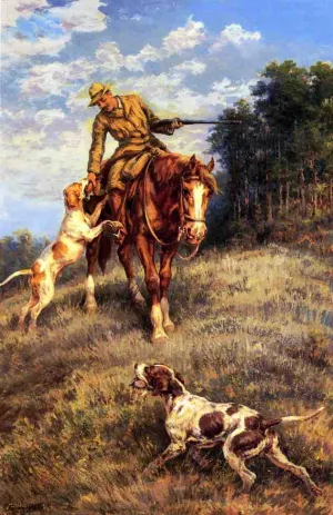 A Hunter and His Dogs painting by Edmund Henry Osthaus