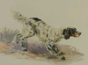A Setter At Work by Edmund Henry Osthaus Oil Painting