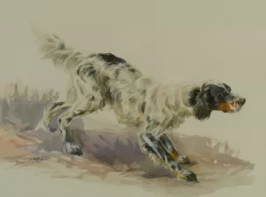 A Setter At Work by Edmund Henry Osthaus Oil Painting