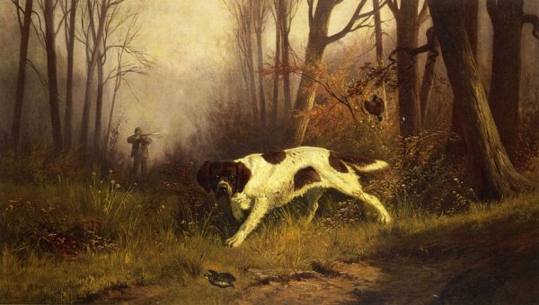 Main Product Photo of Dog with Hunter Painting by Edmund Henry Osthaus