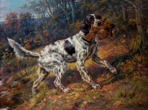 English Setter with Grouse by Edmund Henry Osthaus Oil Painting