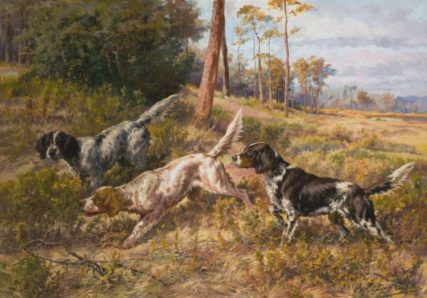 Main Product Photo of English Setters in Field Painting by Edmund Henry Osthaus