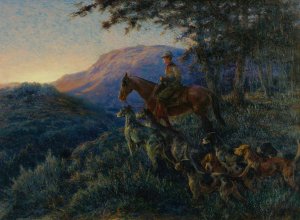 Enjoying Sunset After A Long Day's Hunt by Edmund Henry Osthaus Oil Painting