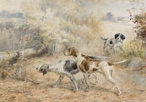Hunting Dogs by Edmund Henry Osthaus Oil Painting