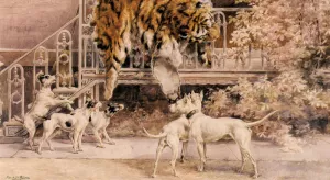 Hunting Tigers, the Terriers by Edmund Henry Osthaus Oil Painting