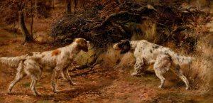 Two Setters on Point by Edmund Henry Osthaus Oil Painting