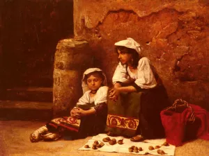 Vendeuses de Figues et Noix Oil painting by Edmond Lebel