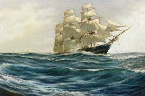 Harbor View Oil painting by Edmond Marie Petitjean