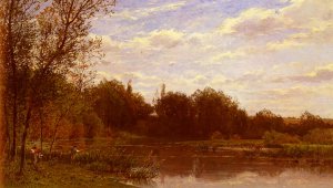 La Famille Du Pecheur by Edmond Marie Petitjean Oil Painting