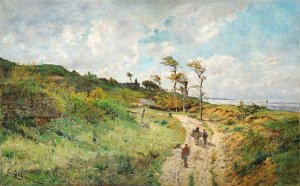 Path By The Seaside by Edmond-Marie Petitjean Oil Painting