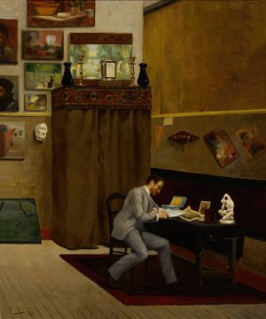 Interieures de la fin du siecle by Edmond Tapissier Oil Painting