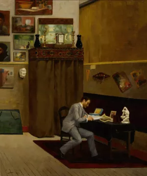 Interieures de la fin du siecle by Edmond Tapissier Oil Painting