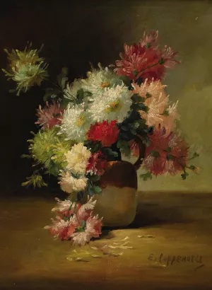 Le bouquet de Dahlias by Edmond Van Coppenolle Oil Painting
