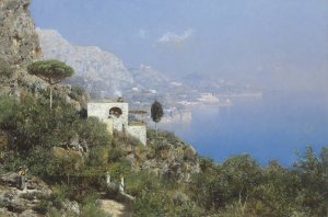 A View Of Capri by Edmund Berninger Oil Painting