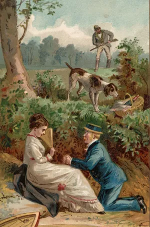 Young Couple with Hunter in the Background Oil painting by Edmund Birckhead Bensell