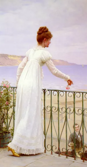 A Favour painting by Edmund Blair Leighton