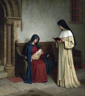 Books And Art Maternity by Edmund Blair Leighton Oil Painting