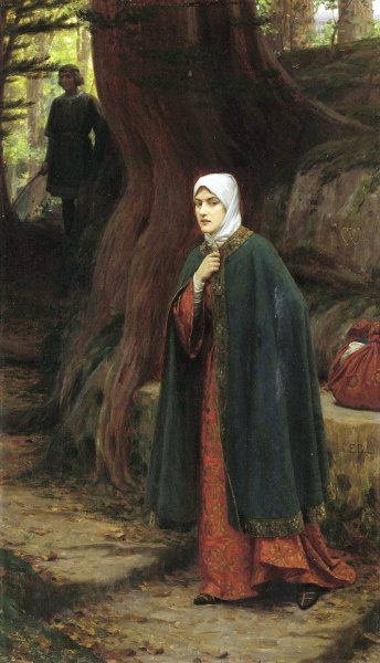 Main Product Photo of Forest Tryst Painting by Edmund Blair Leighton