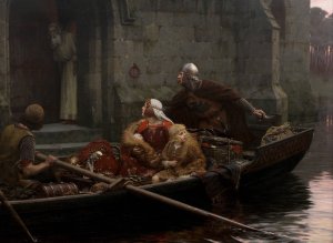 In Time Of Peril by Edmund Blair Leighton Oil Painting