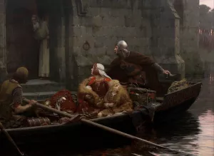 In Time Of Peril by Edmund Blair Leighton Oil Painting