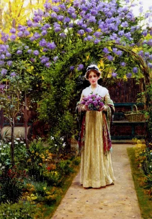 Lilac Oil painting by Edmund Blair Leighton