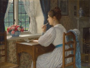 Straying Thoughts by Edmund Blair Leighton Oil Painting
