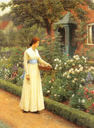 Summer Roses by Edmund Blair Leighton - Oil Painting Reproduction