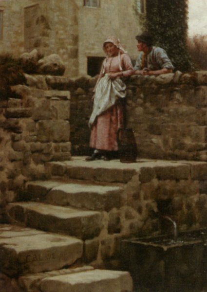 Sweethearts by Edmund Blair Leighton - Hand-Painted Oil Painting Reproduction