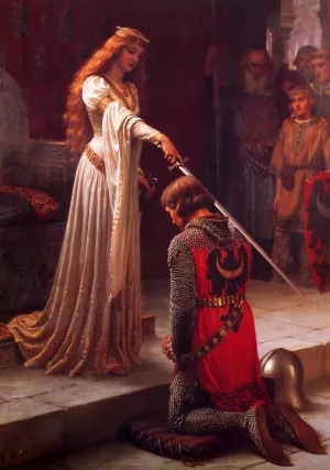 The Accolade Detail by Edmund Blair Leighton Oil Painting