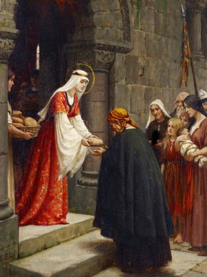 The Charity of Saint Elizabeth of Hungary by Edmund Blair Leighton Oil Painting