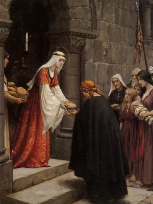 The Charity of Saint Elizabeth of Hungary by Edmund Blair Leighton Oil Painting