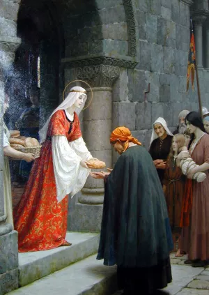 The Charity of St. Elizabeth of Hungary by Edmund Blair Leighton Oil Painting