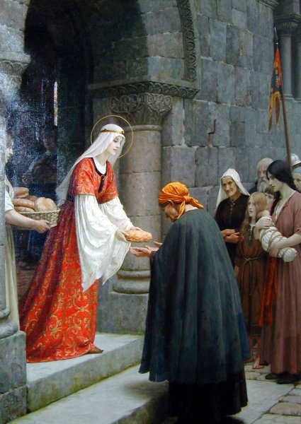 The Charity of St. Elizabeth of Hungary by Edmund Blair Leighton - Hand-Painted Oil Painting Reproduction