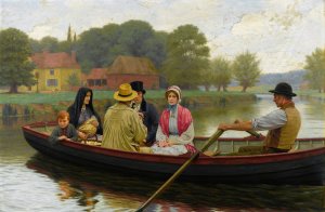 The Ferry by Edmund Blair Leighton Oil Painting
