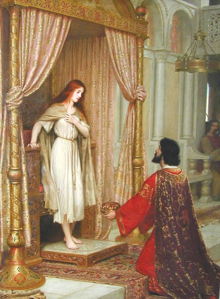 Main Product Photo of The King and the Beggar-Maid Painting by Edmund Blair Leighton