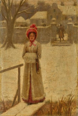 The winter walk by Edmund Blair Leighton Oil Painting