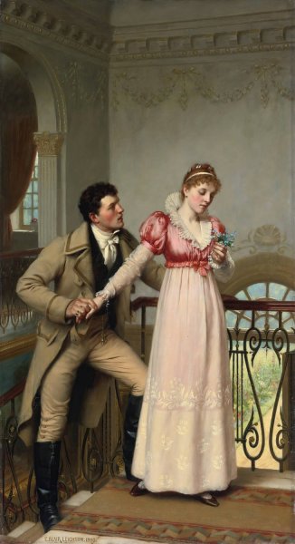 Main Product Photo of Yes or No  Painting by Edmund Blair Leighton