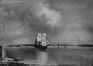 Bay and Harbor of New York from Bedlow's Island by Edmund C. Coates - Oil Painting Reproduction