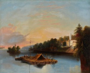Rafting on the Saint Lawrence by Edmund C. Coates Oil Painting
