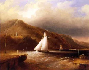View of Caldwell's Landing by Edmund C. Coates Oil Painting