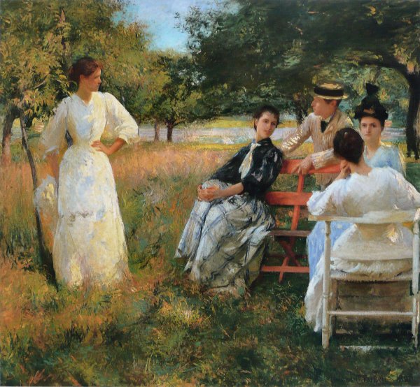 Main Product Photo of In the Orchard  Painting by Edmund Charles Tarbell