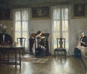 Mother and Mary by Edmund Charles Tarbell Oil Painting