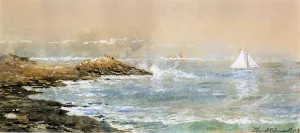 Sailing off the Rocks by Edmund Darch Lewis Oil Painting