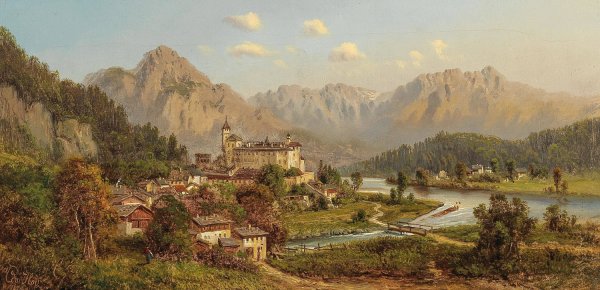 Main Product Photo of Schlos Ambras in Tirol  Painting by Edmund Hod